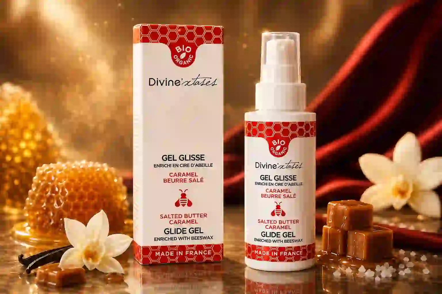 Gel Lubrifiant Bio Caramel Beurre Sale Divine Xtases 100ml certifie Bio Organic Yuka 100/100